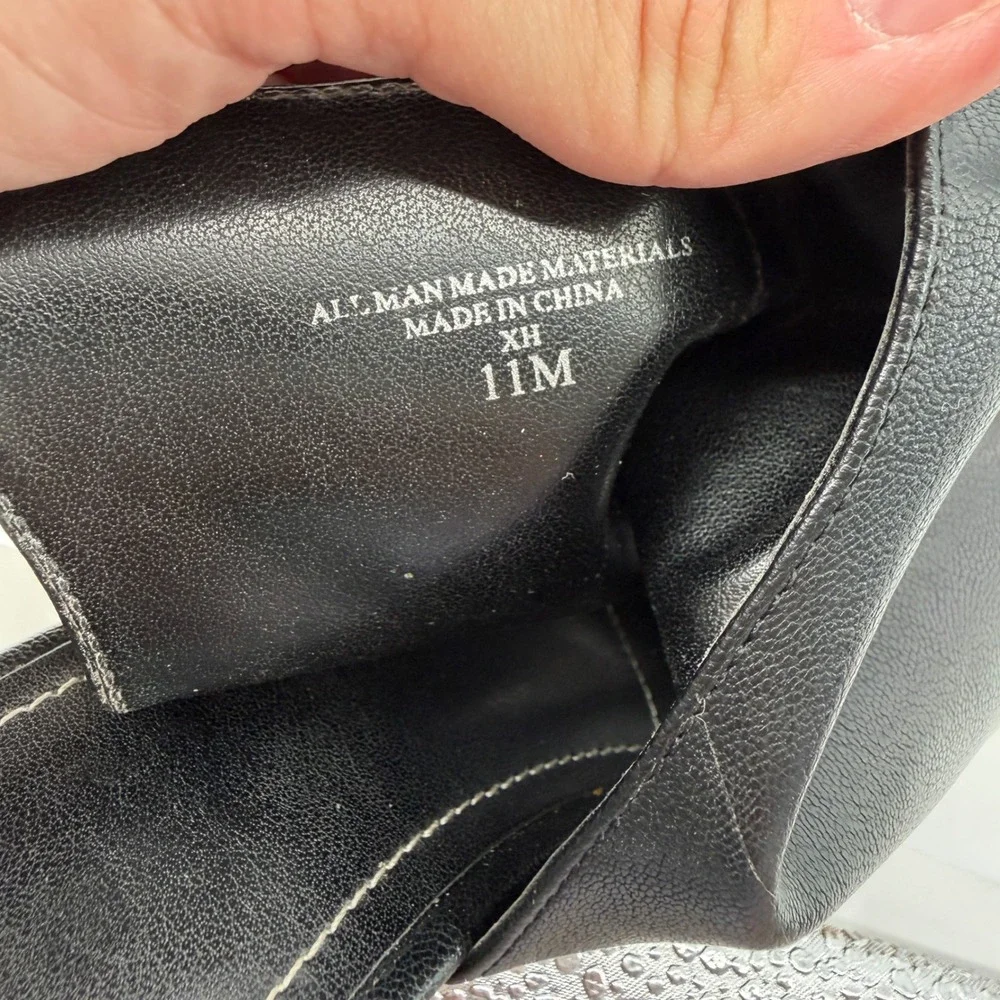 Charles by‎ Charles David Black Faux Leather Cork Platform Sandals Size 11M